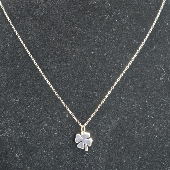 Sterling Silver 4-Leaf Shamrock Pendent - Picture 3 of 5